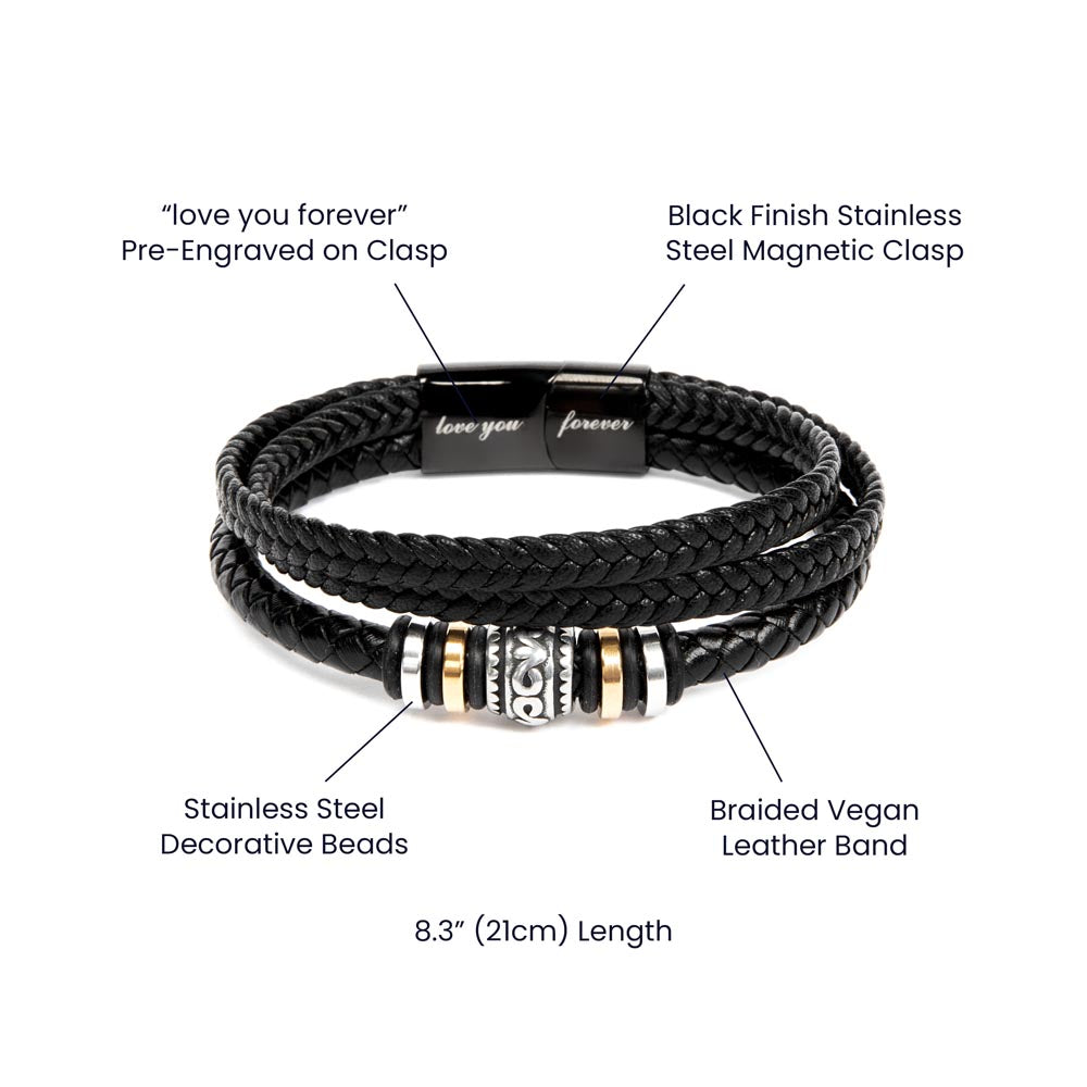 Unique Gift for Son From Mom "I'm Proud To Call You My Son" Braided Bracelet