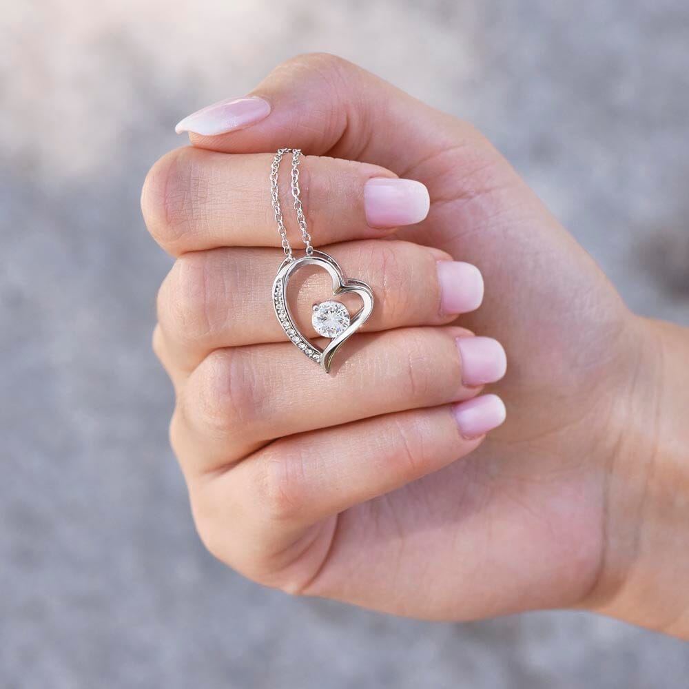 Beautiful Gift for Daughter From Mom and Dad "Never Forget That We Love You" Heart Necklace Jewelry 