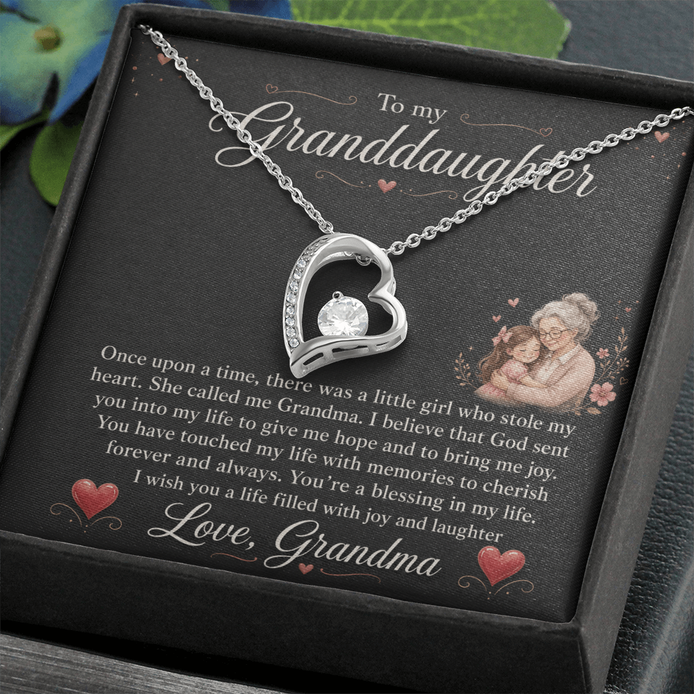 To My Granddaughter "You Stole My Heart" Love Grandma Necklace
