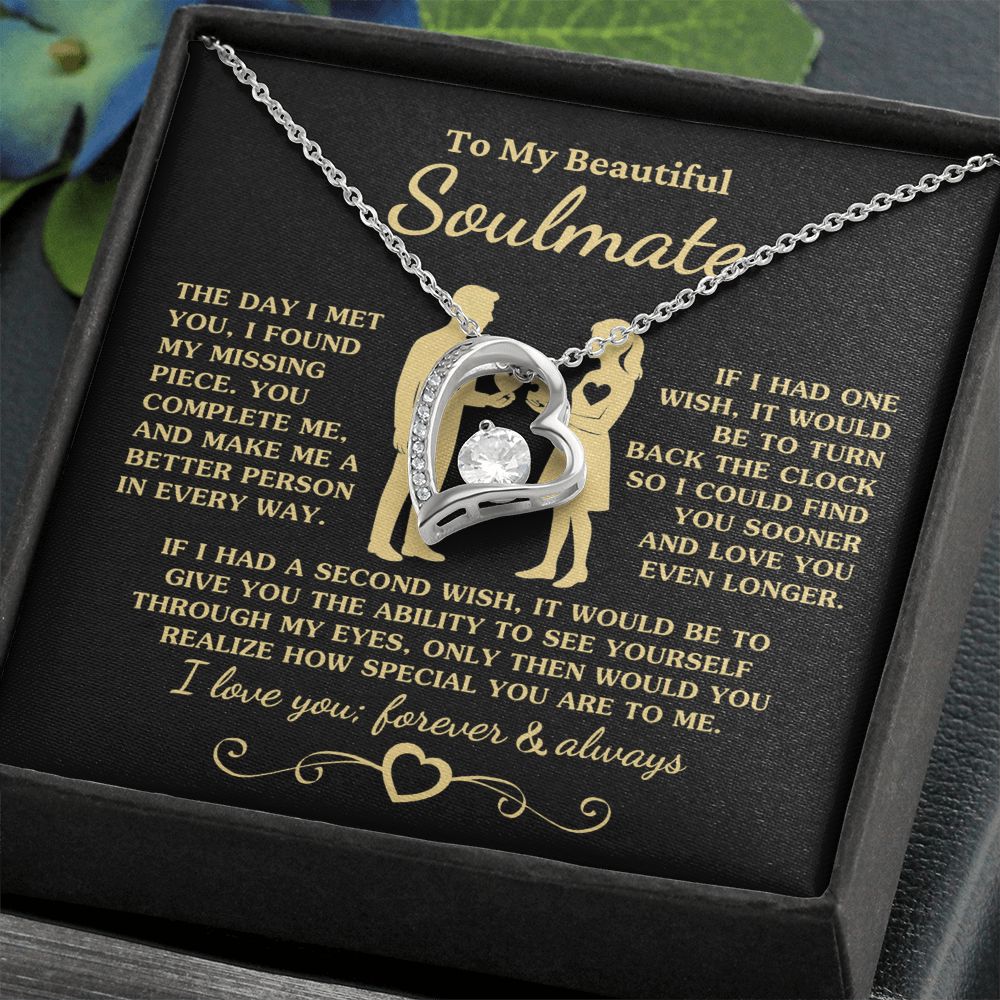 Gift for Soulmate "You Complete Me" Heart Necklace Jewelry 