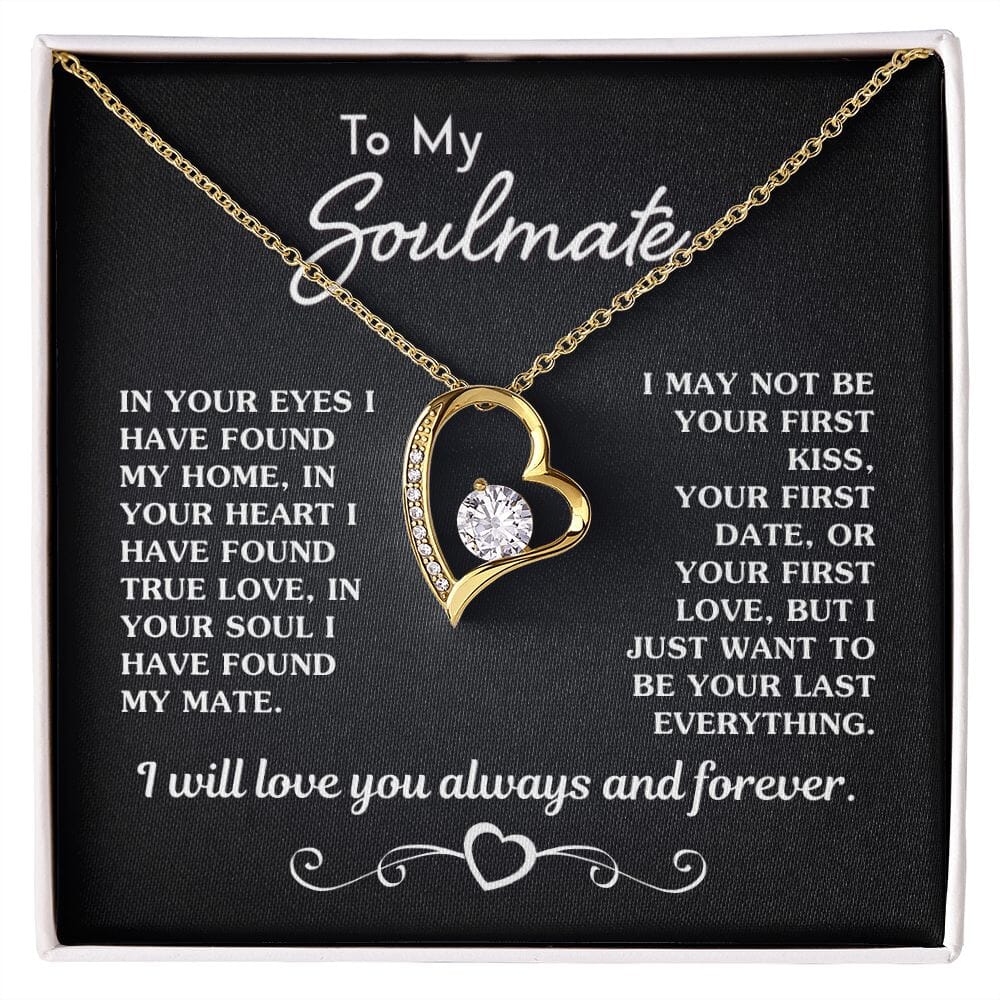 Gift for Soulmate "Your Last Everything" Necklace Jewelry 18k Yellow Gold Finish Two-Toned Gift Box 