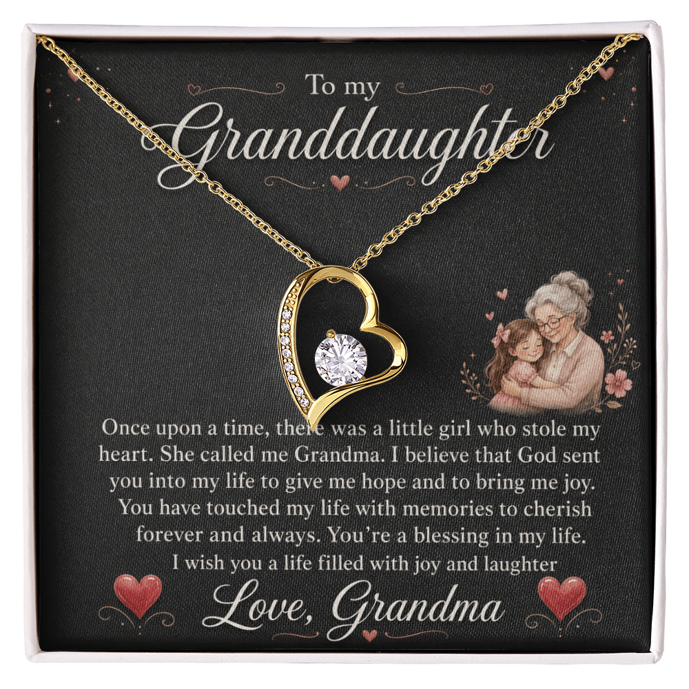 To My Granddaughter "You Stole My Heart" Love Grandma Necklace