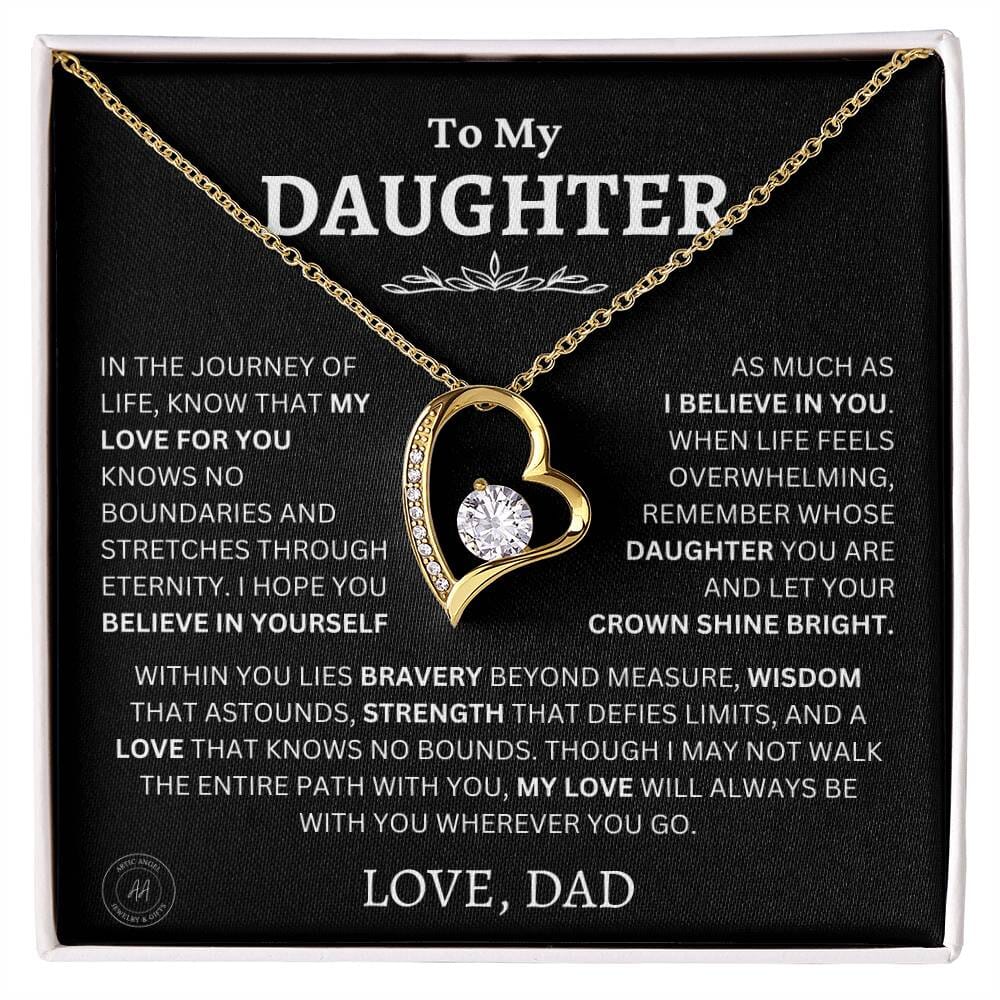 Gift For Daughter From Dad "Let Your Crown Shine Bright" Necklace Jewelry 18k Yellow Gold Finish Standard Two-Toned Gift Box 