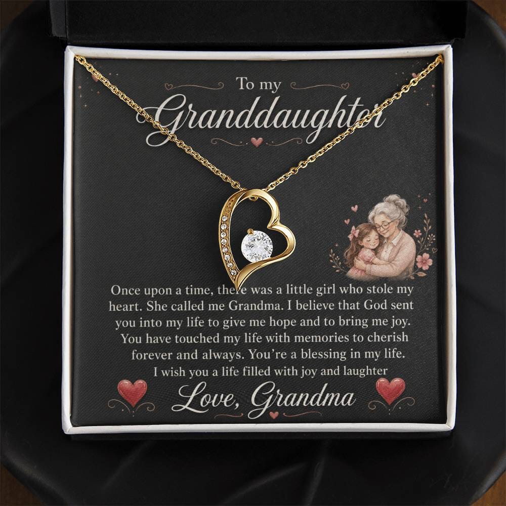 To My Granddaughter "You Stole My Heart" Love Grandma Necklace