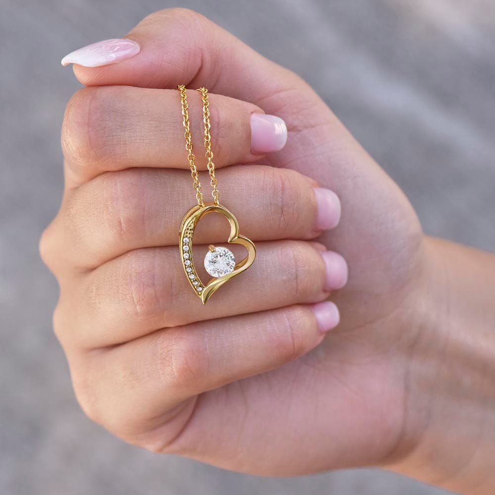 Unique Gift for Daughter From Mom "Never Forget That I Love You" Heart Necklace Jewelry 
