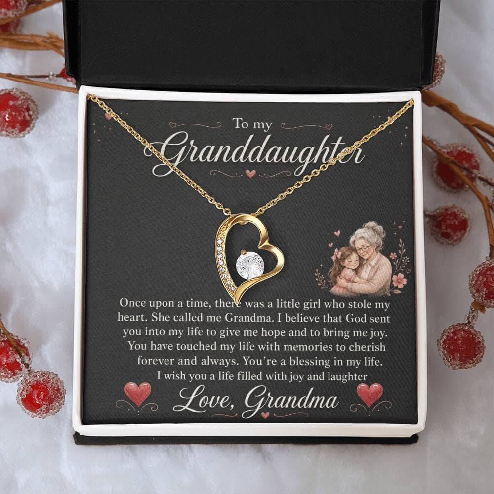 To My Granddaughter "You Stole My Heart" Love Grandma Necklace