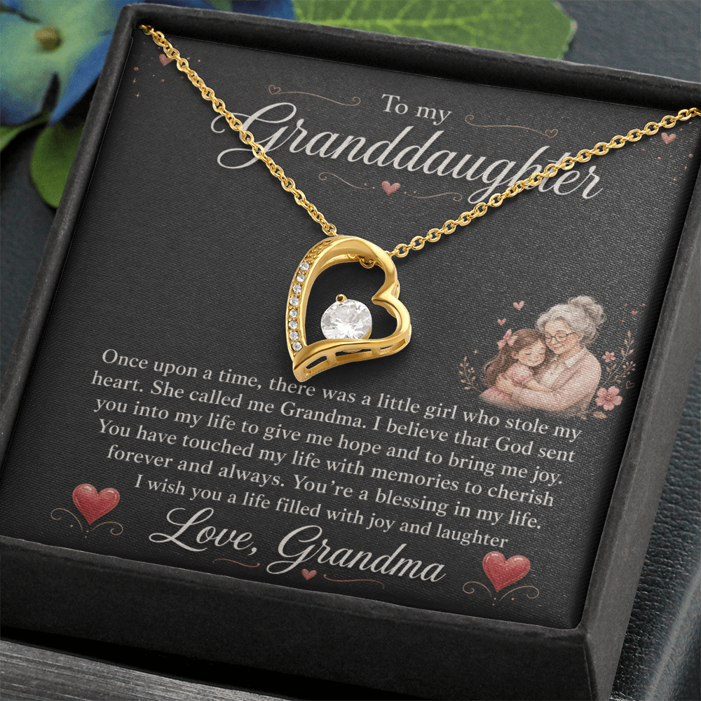 To My Granddaughter "You Stole My Heart" Love Grandma Necklace
