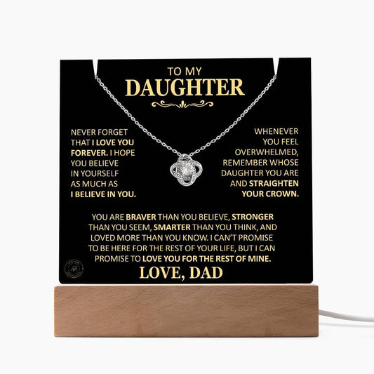 Beautiful Gift for Daughter From Dad "Never Forget That I Love You" Acrylic Plaque Jewelry 