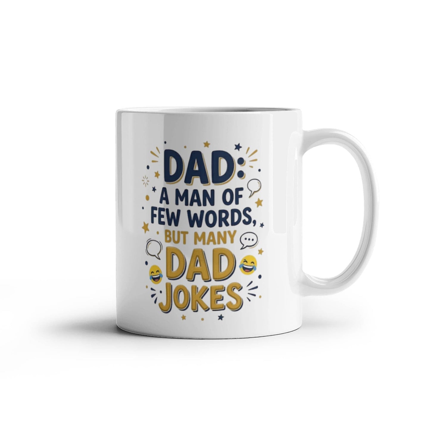 Funny "A Man Of Few Words, But Many Dad Jokes" Mug Drinkware 11 oz. 
