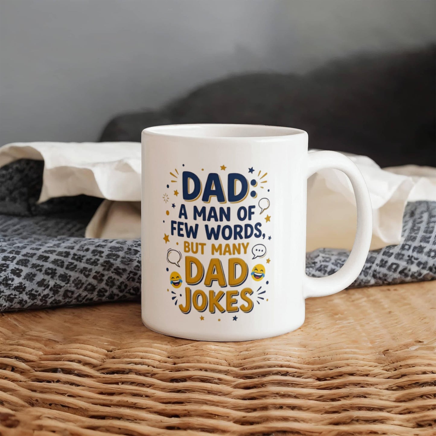 Funny "A Man Of Few Words, But Many Dad Jokes" Mug Drinkware 