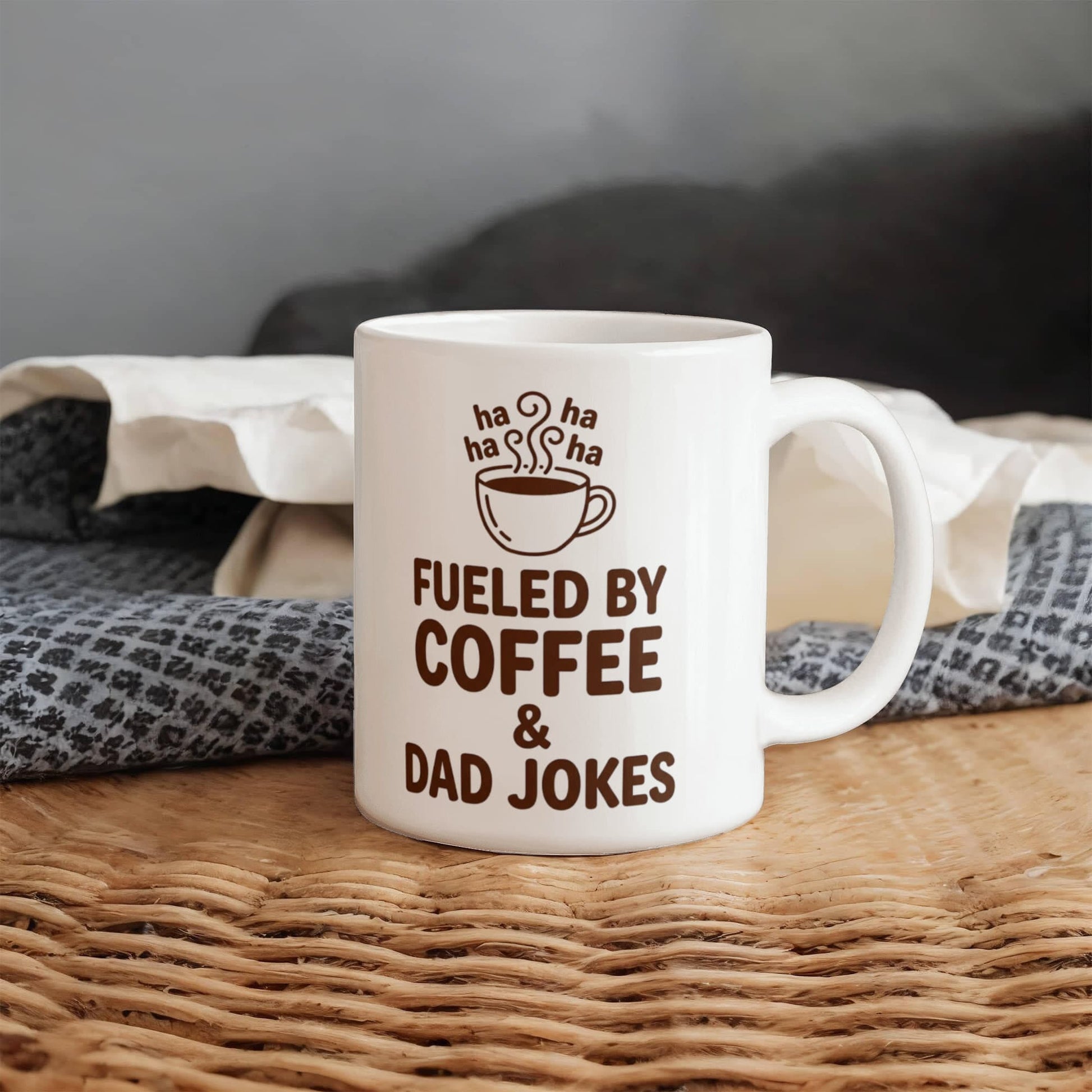 Funny "Fueled By Coffee and Dad Jokes" Coffee Mug Drinkware 