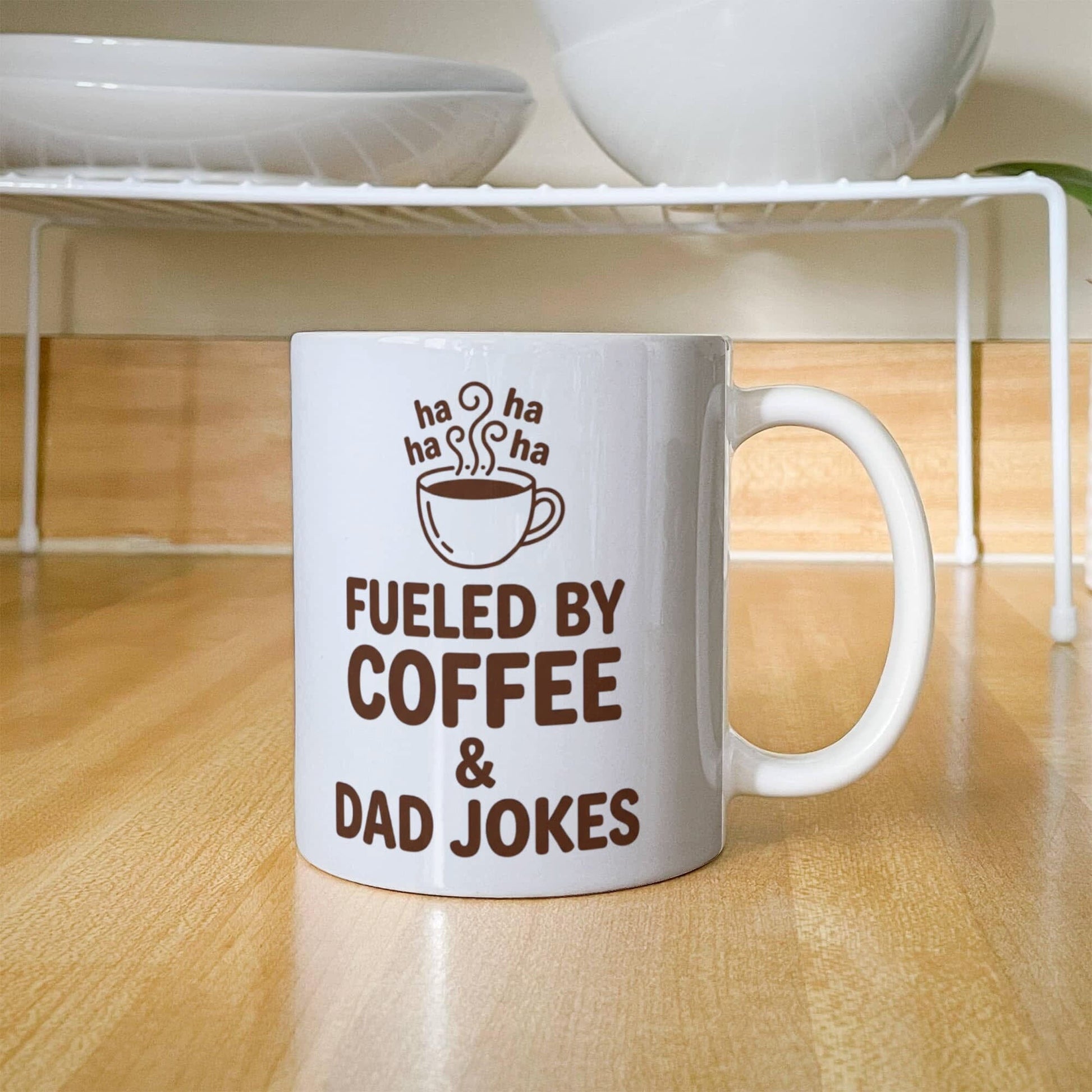 Funny "Fueled By Coffee and Dad Jokes" Coffee Mug Drinkware 