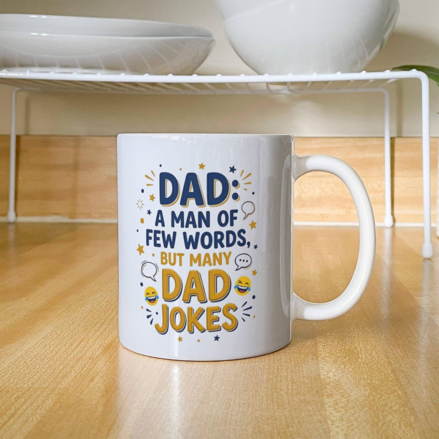 Funny "A Man Of Few Words, But Many Dad Jokes" Mug Drinkware 
