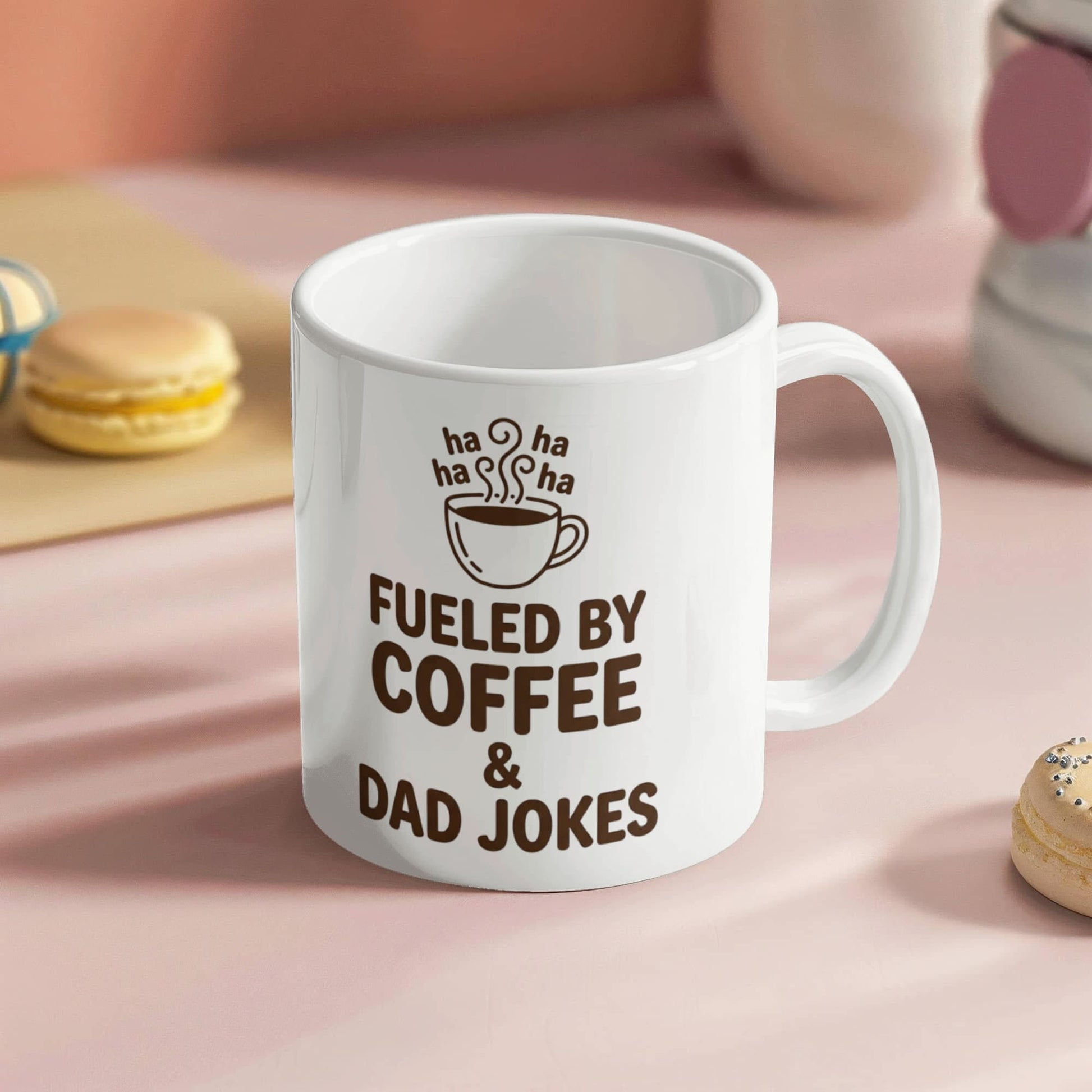 Funny "Fueled By Coffee and Dad Jokes" Coffee Mug Drinkware 