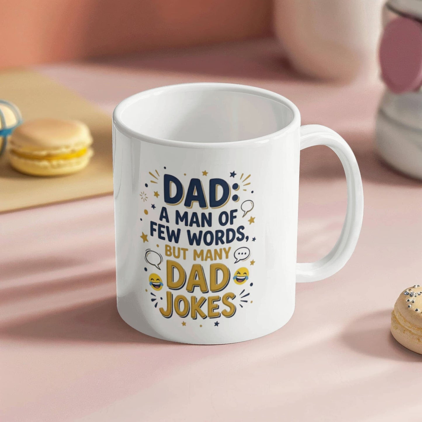 Funny "A Man Of Few Words, But Many Dad Jokes" Mug Drinkware 