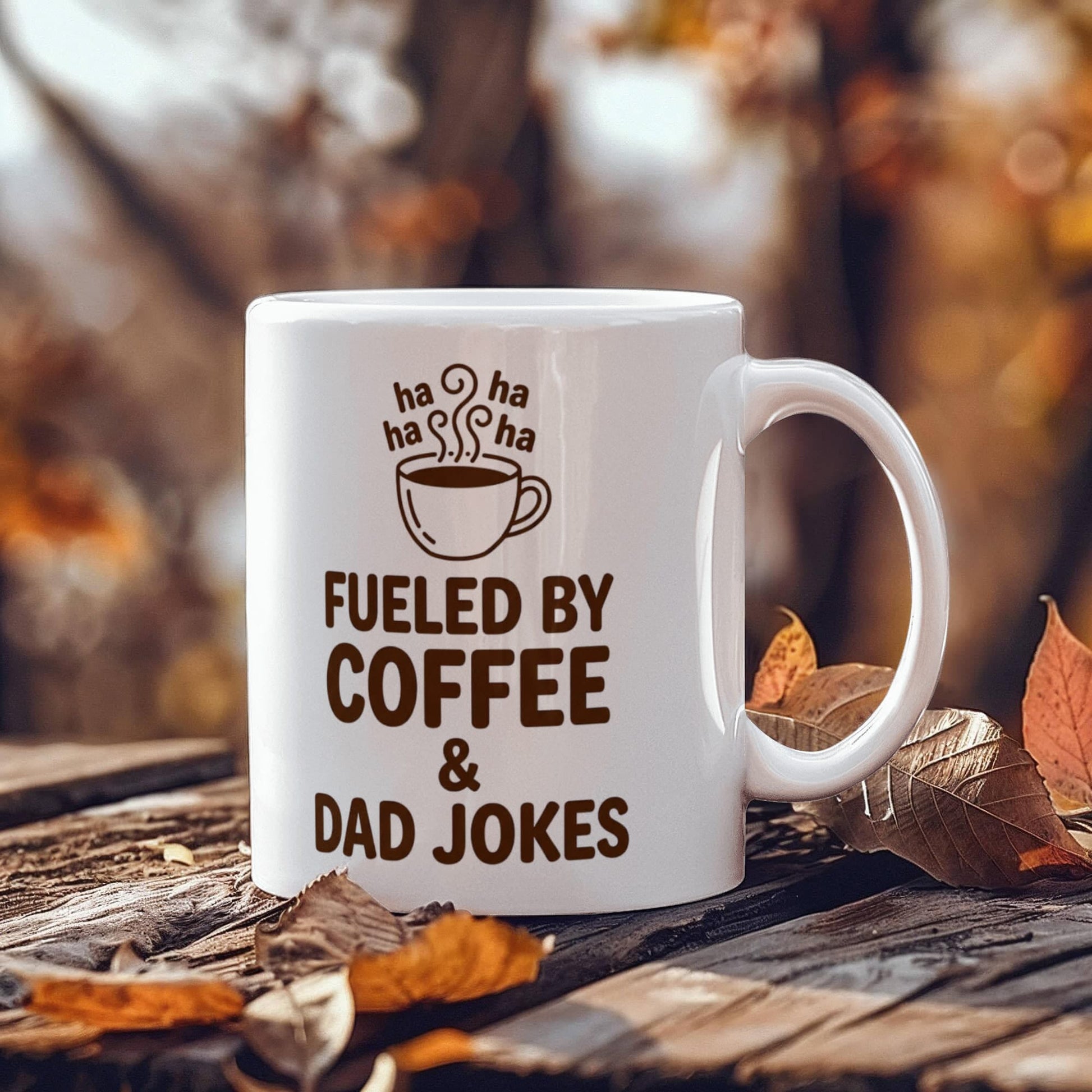 Funny "Fueled By Coffee and Dad Jokes" Coffee Mug Drinkware 