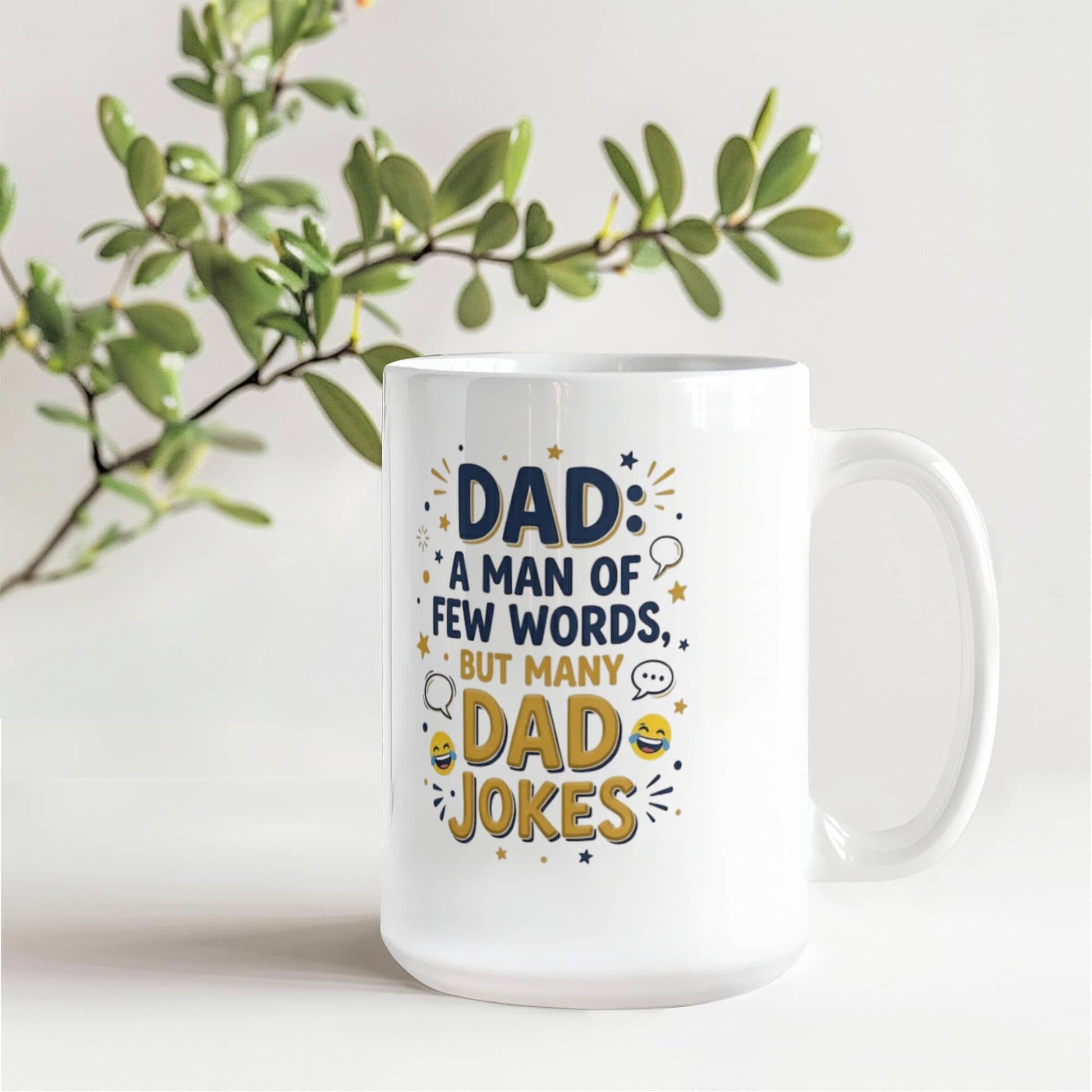 Funny "A Man Of Few Words, But Many Dad Jokes" Mug Drinkware 