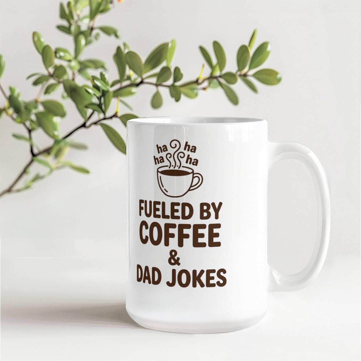 Funny "Fueled By Coffee and Dad Jokes" Coffee Mug Drinkware 
