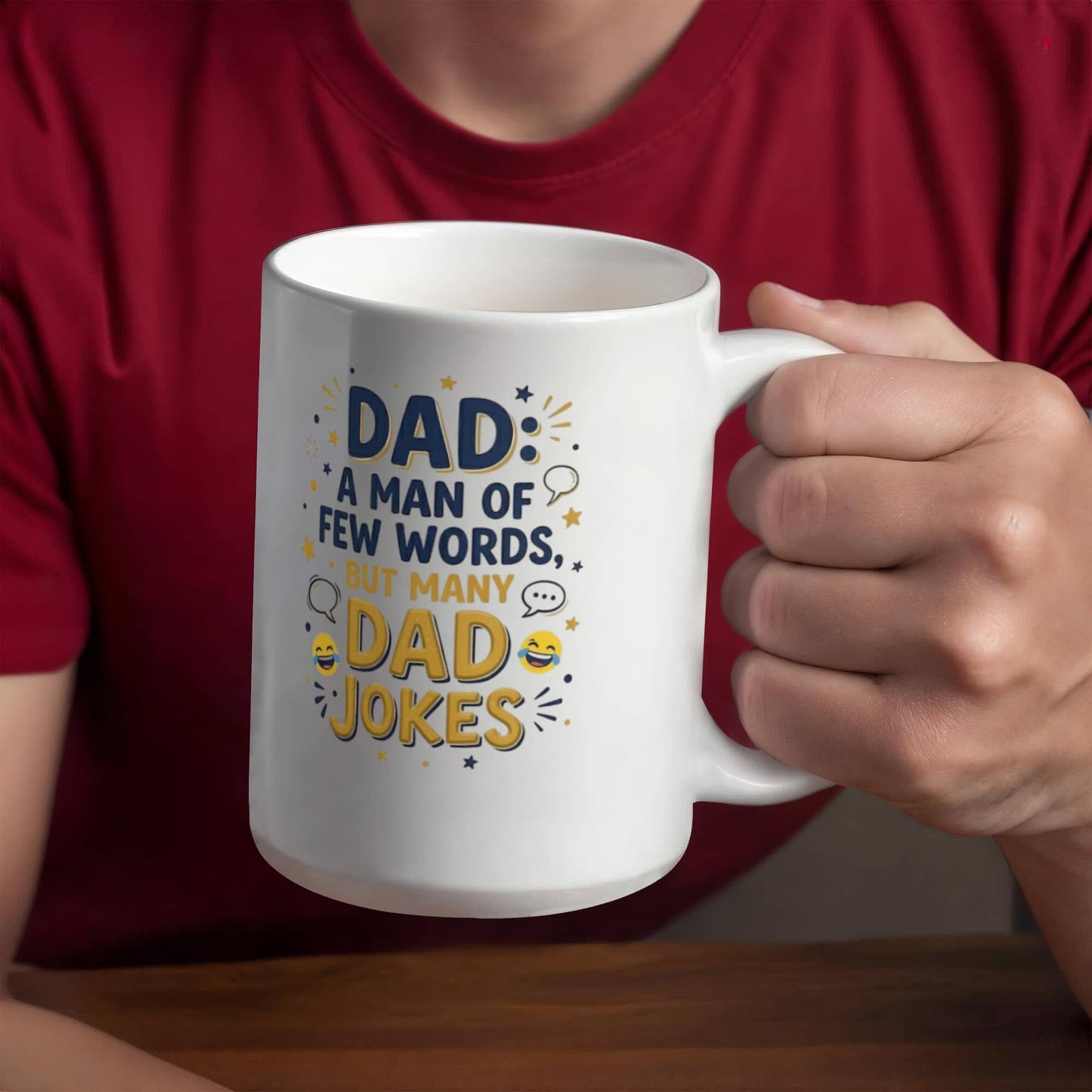 Funny "A Man Of Few Words, But Many Dad Jokes" Mug Drinkware 