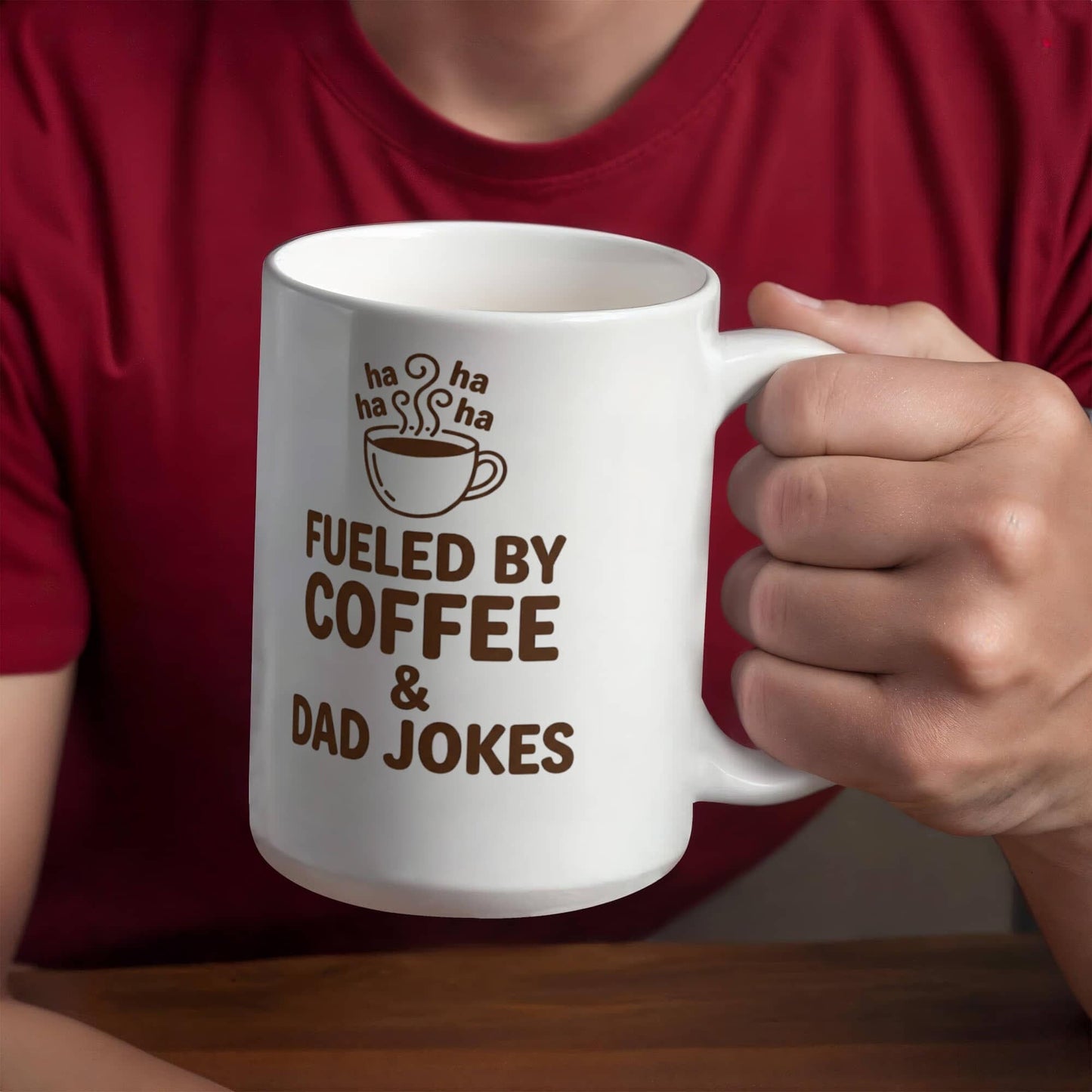Funny "Fueled By Coffee and Dad Jokes" Coffee Mug Drinkware 