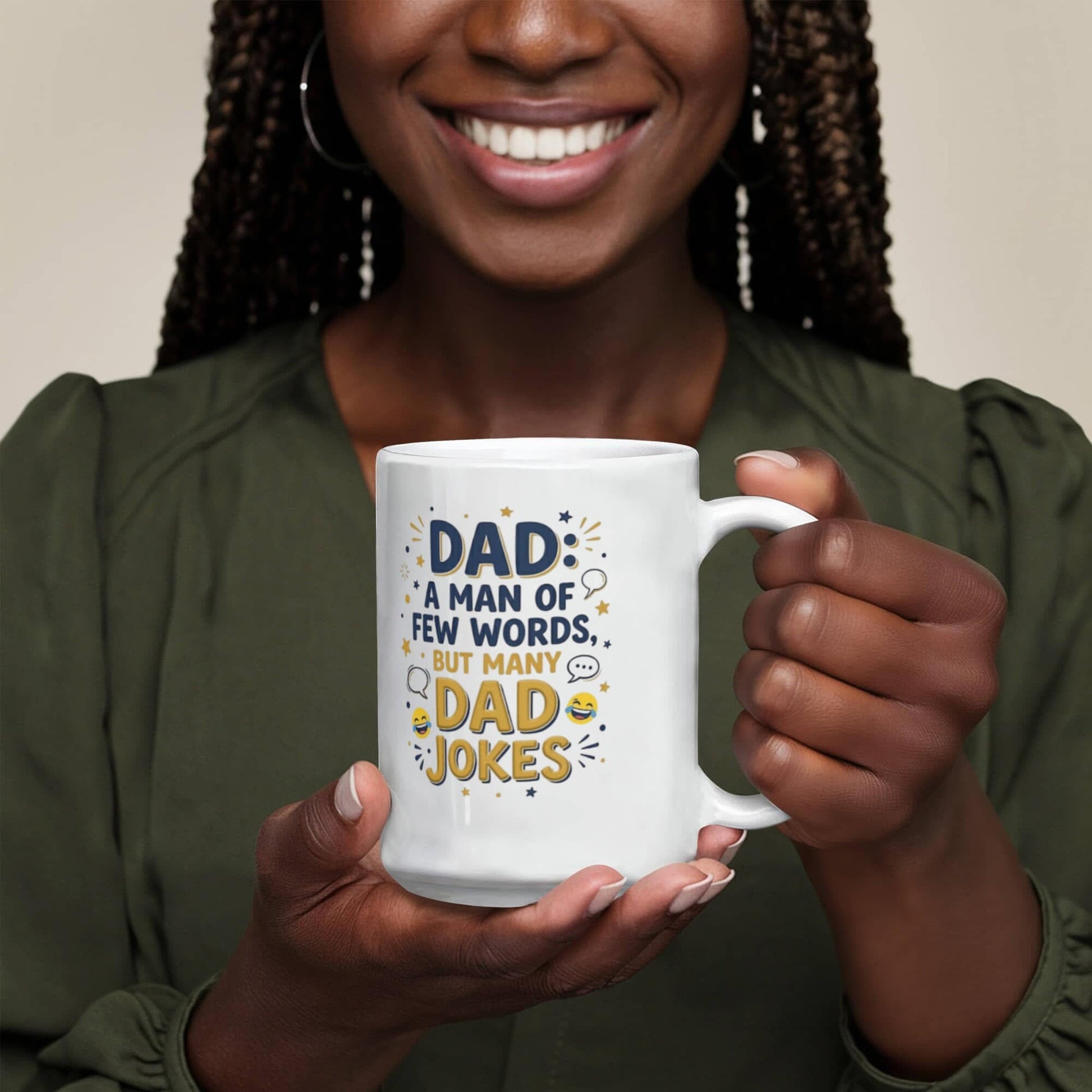 Funny "A Man Of Few Words, But Many Dad Jokes" Mug Drinkware 