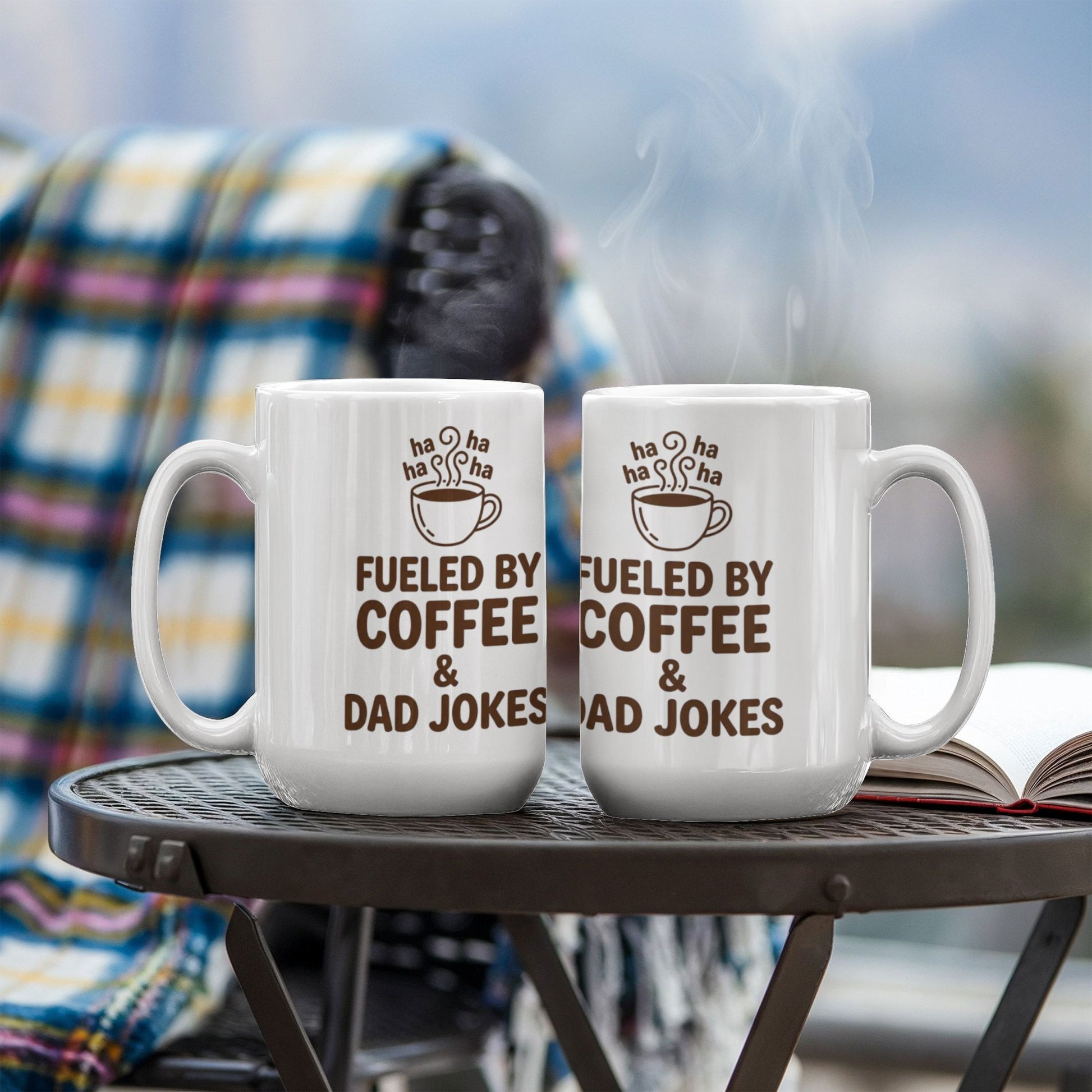 Funny "Fueled By Coffee and Dad Jokes" Coffee Mug Drinkware 