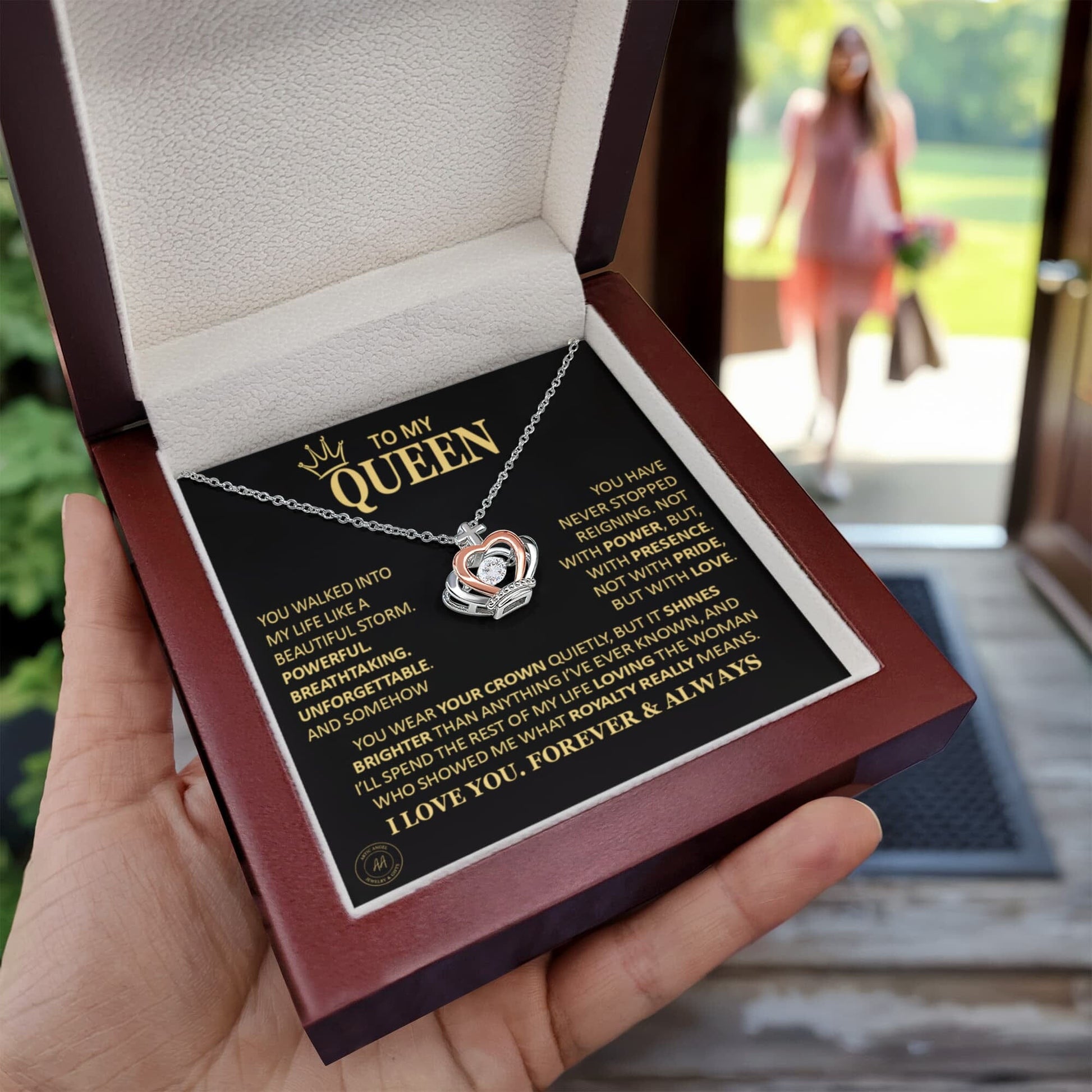 Gift for Soulmate "What Royalty Really Means" Crown Necklace Jewelry 
