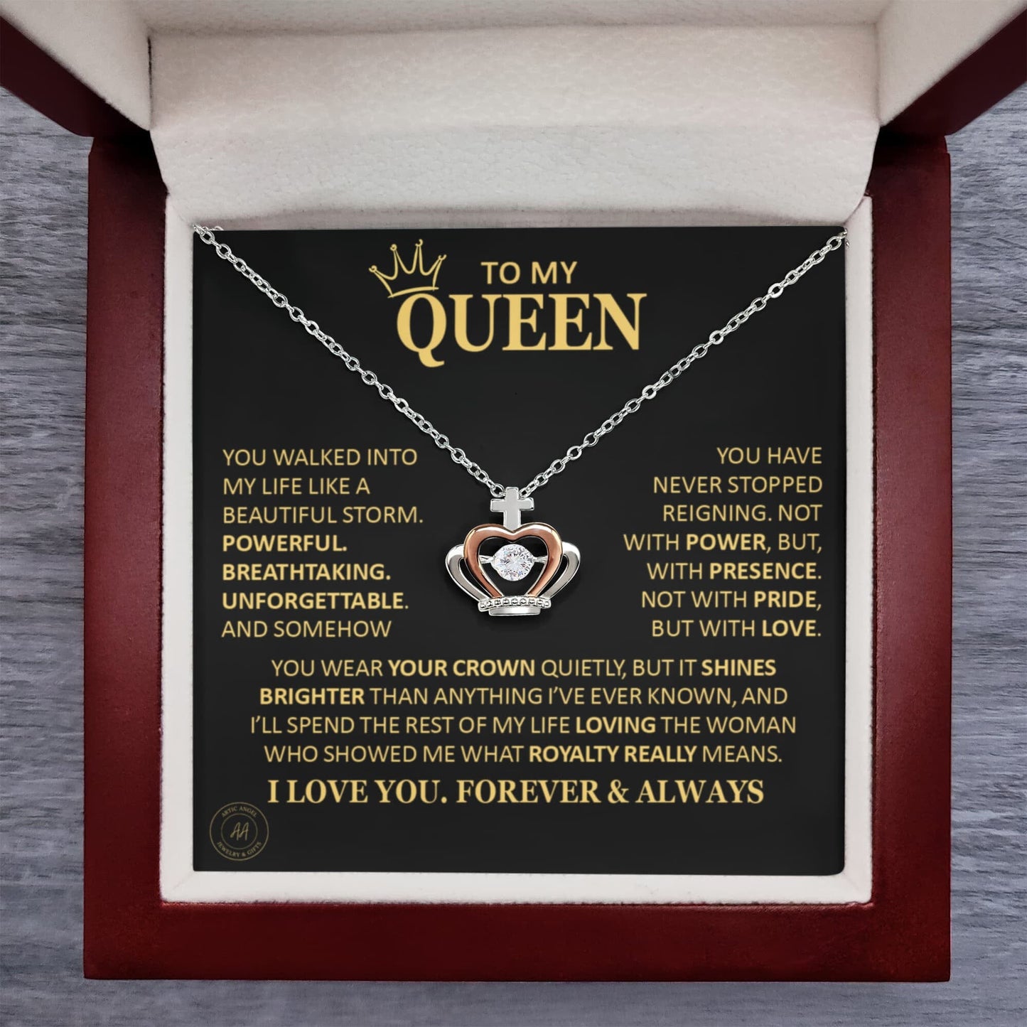 Gift for Soulmate "What Royalty Really Means" Crown Necklace Jewelry 
