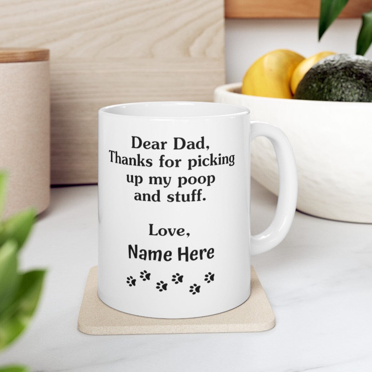 Funny Dear Dog Dad Mug [Custom Name] 