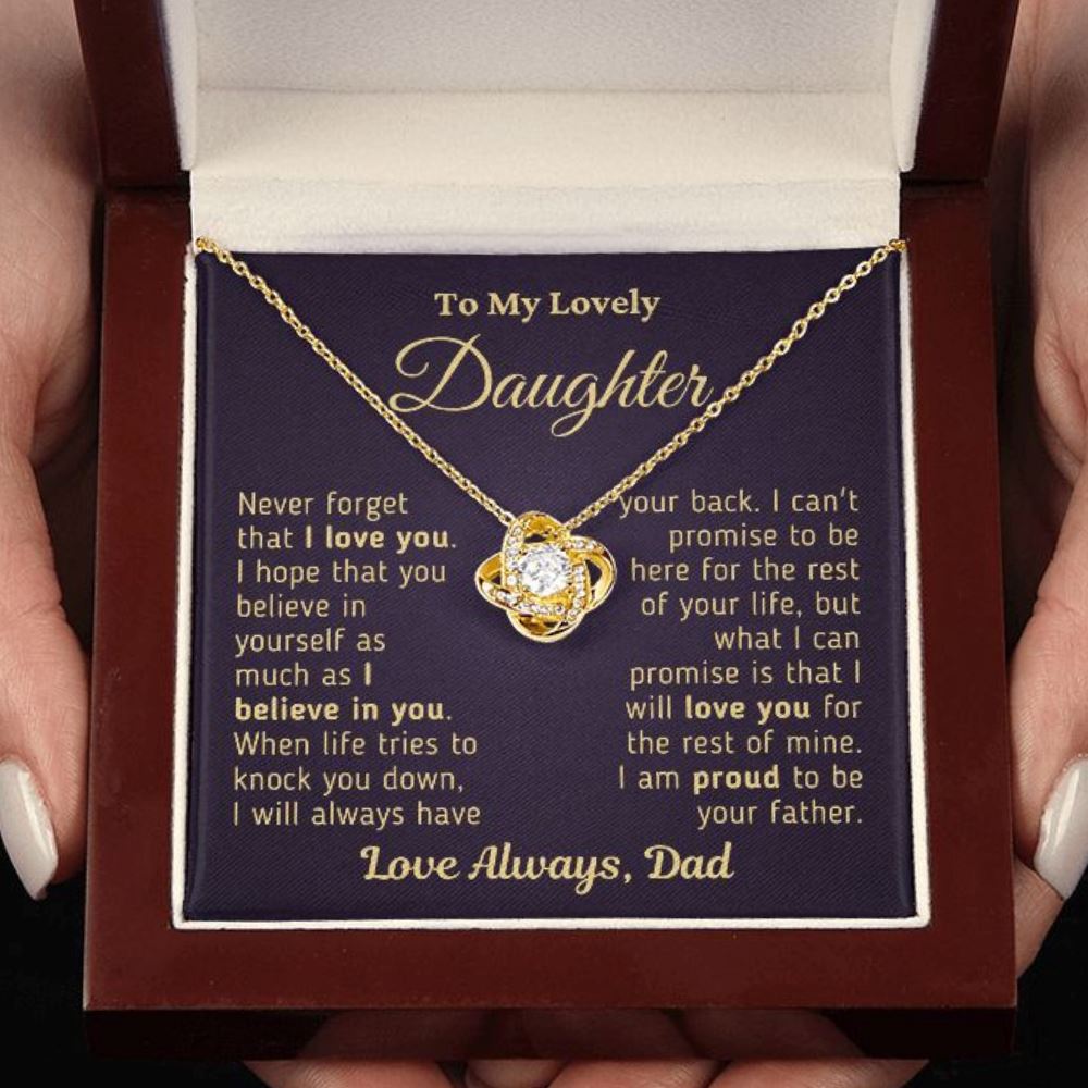 Gift for Daughter "Proud To Be Your Father" Gold Necklace Jewelry 