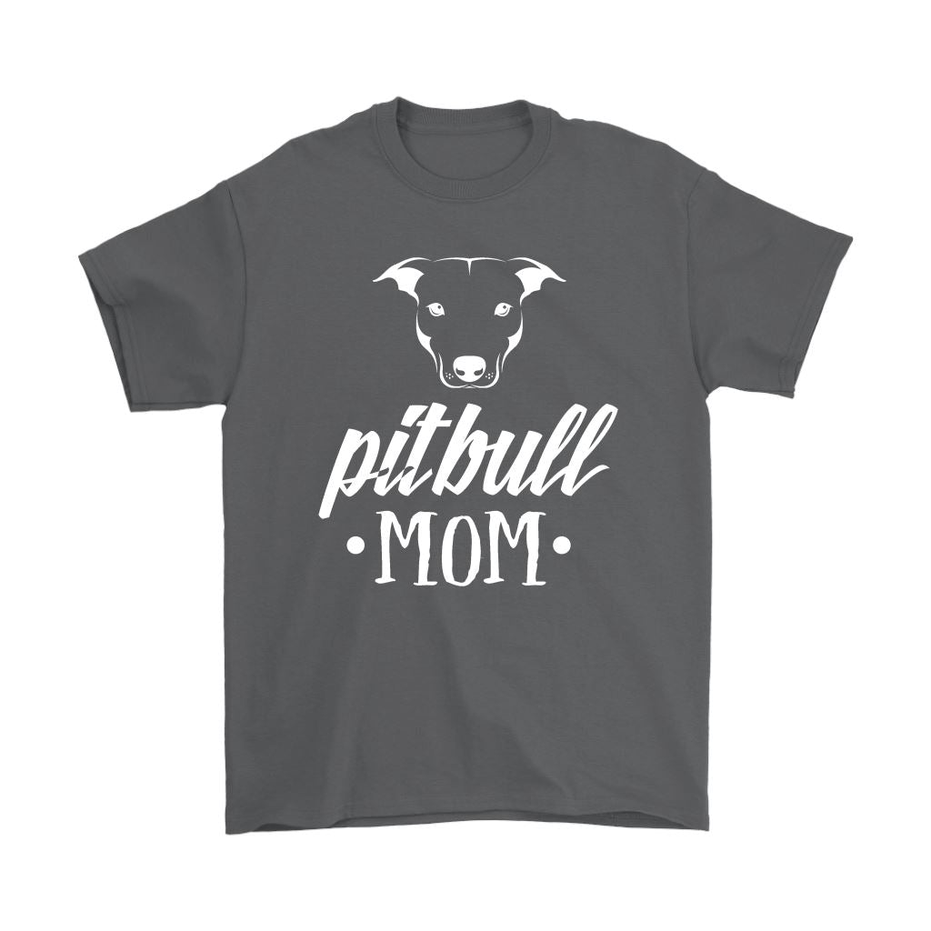 "Pit Bull Mom - Because Bad Ass Dog Mom Isn't An Official Title" - Shirts and Hoodies T-shirt Gildan Mens T-Shirt Charcoal S