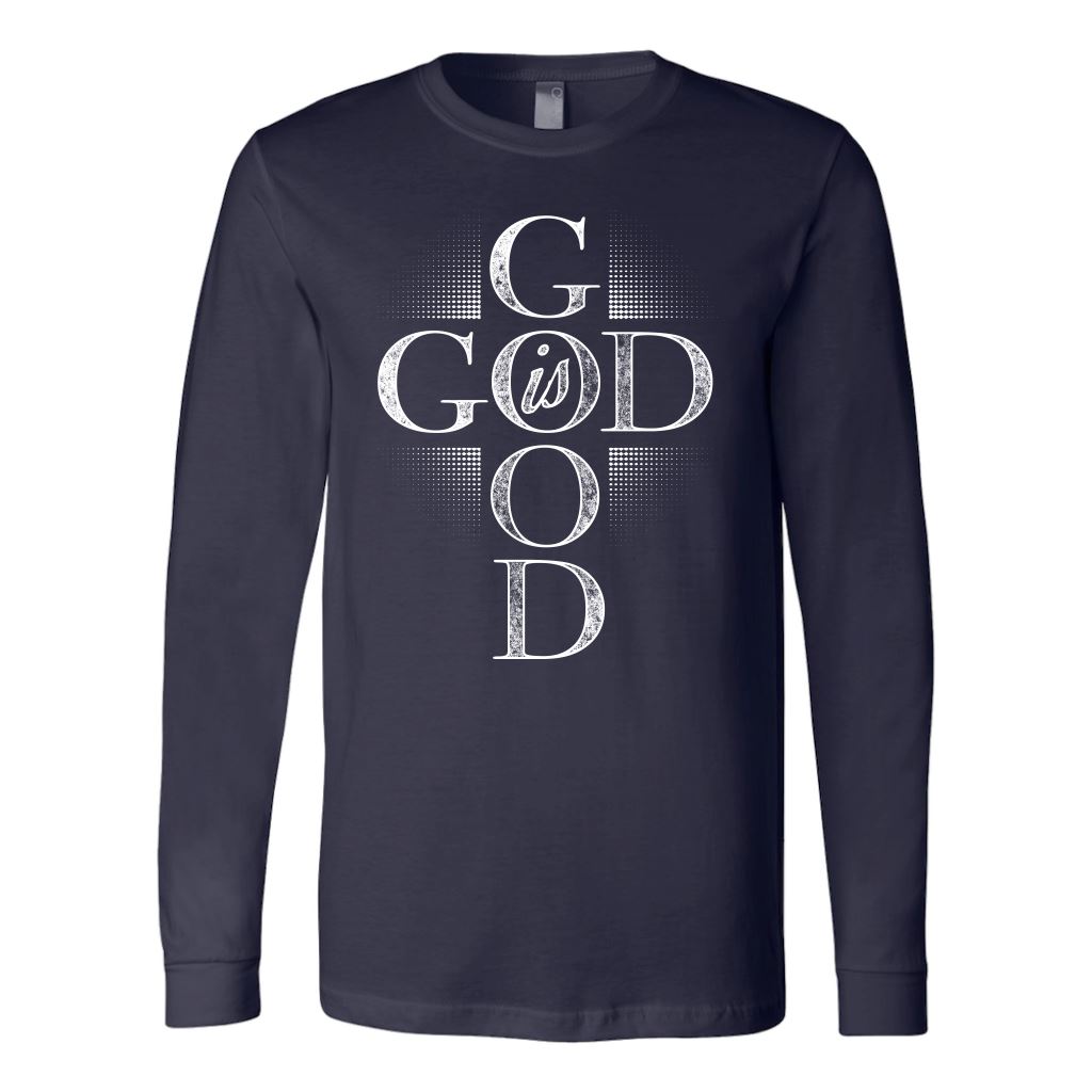 "God Is Good" - Shirts and Hoodies T-shirt Canvas Long Sleeve Shirt Navy S