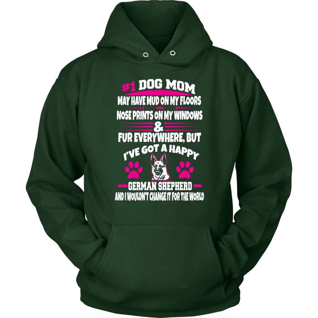 "#1 German Shepherd Dog Mom" - Shirts and Hoodies T-shirt Unisex Hoodie Dark Green S