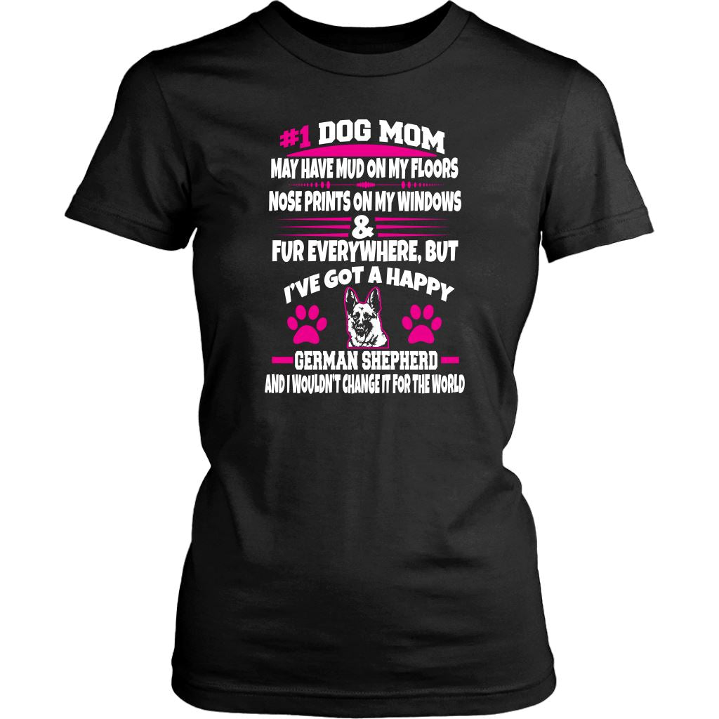 "#1 German Shepherd Dog Mom" - Shirts and Hoodies T-shirt District Womens Shirt Black XS