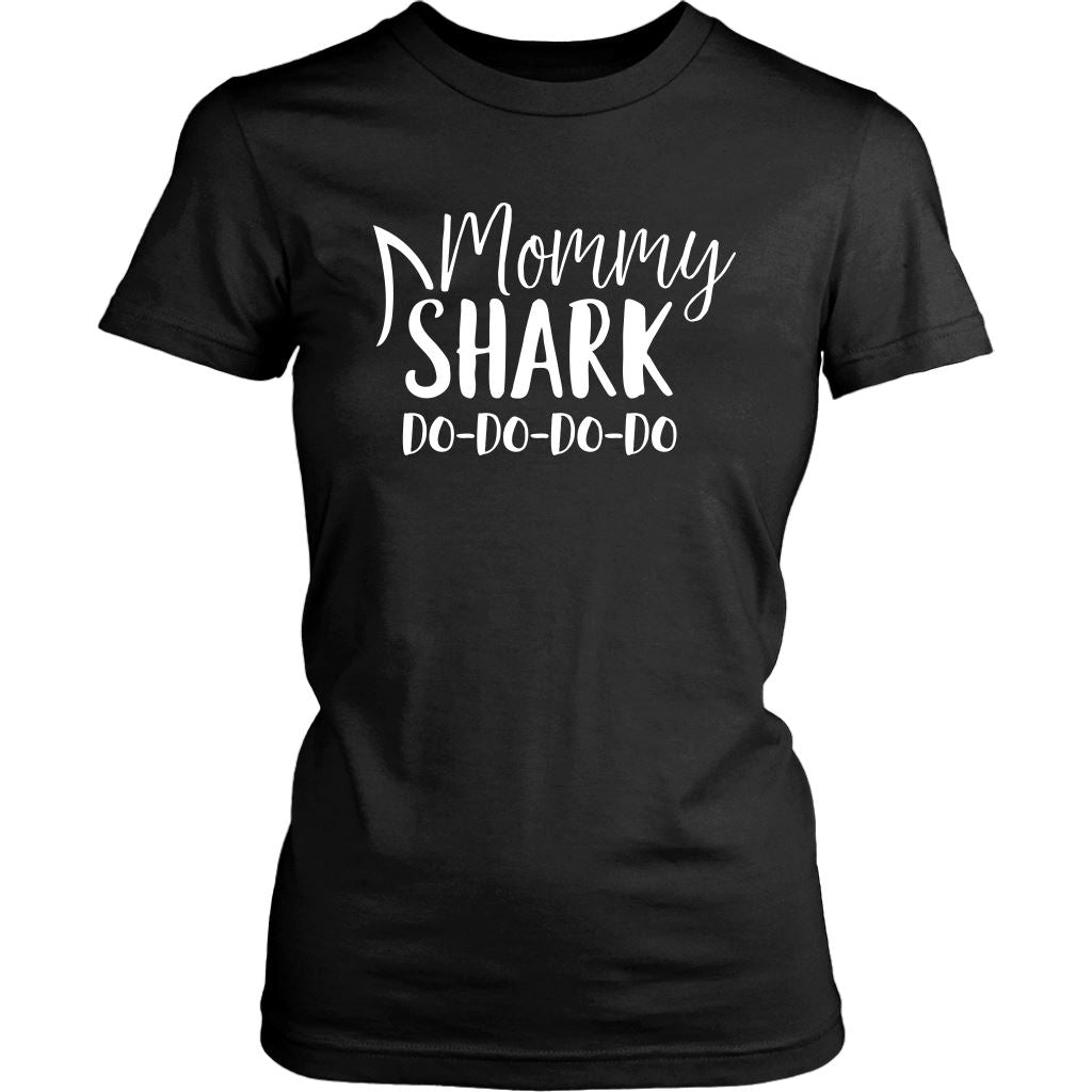 Funny "Mommy Shark" Shirts and Hoodies T-shirt District Womens Shirt Black XS