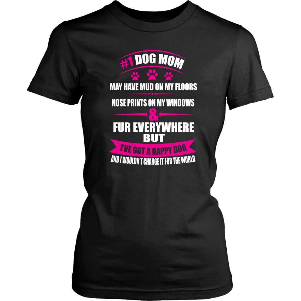 "#1 Dog Mom" - Shirts and Hoodies T-shirt District Womens Shirt Black XS