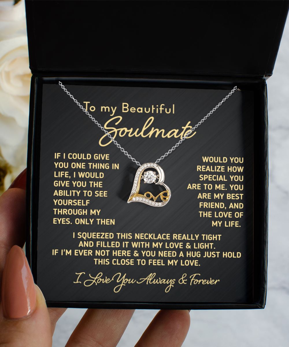 Gift for Soulmate "If I Could Give You One Thing" Heart Love Necklace Theme Precious Jewelry Love Dancing Necklace 