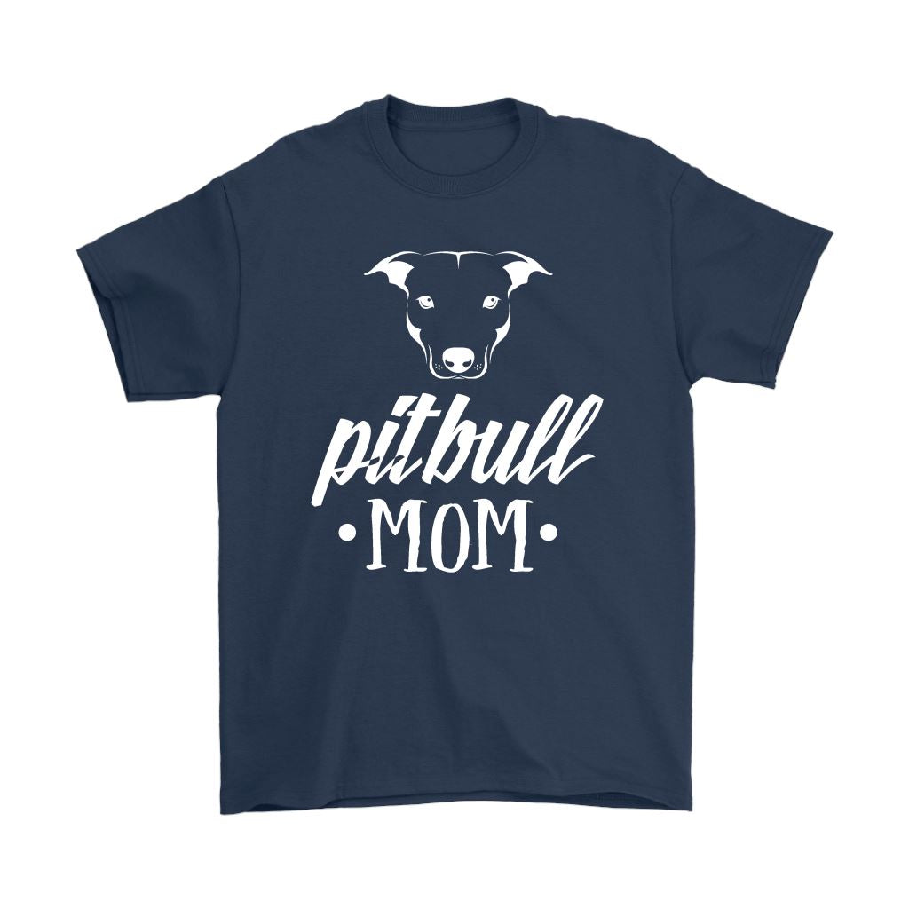 "Pit Bull Mom - Because Bad Ass Dog Mom Isn't An Official Title" - Shirts and Hoodies T-shirt Gildan Mens T-Shirt Navy S