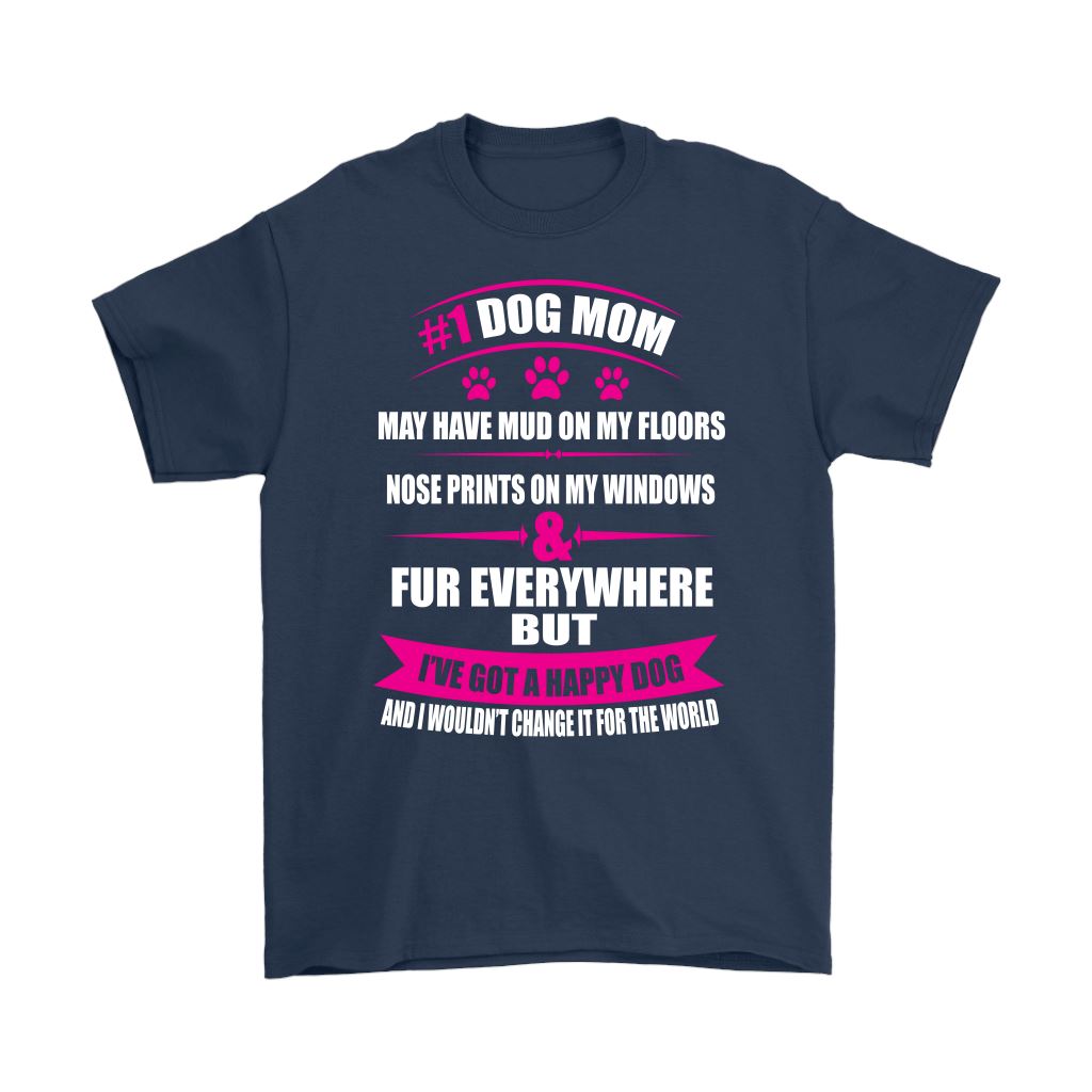 "#1 Dog Mom" - Shirts and Hoodies T-shirt Gildan Mens T-Shirt Navy S