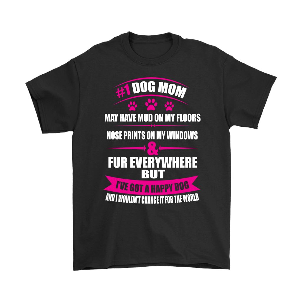 "#1 Dog Mom" - Shirts and Hoodies T-shirt Gildan Mens T-Shirt Black S