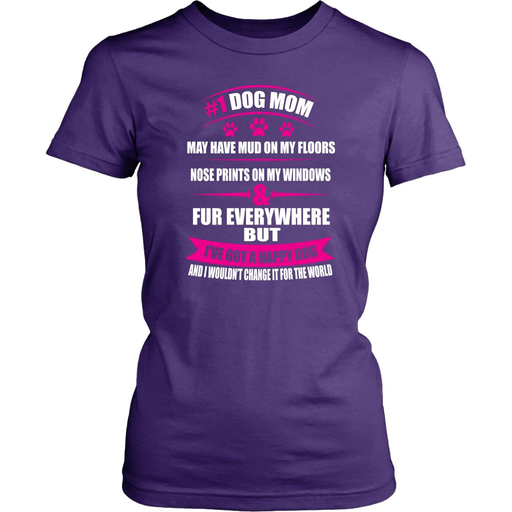 "#1 Dog Mom" - Shirts and Hoodies T-shirt District Womens Shirt Purple XS