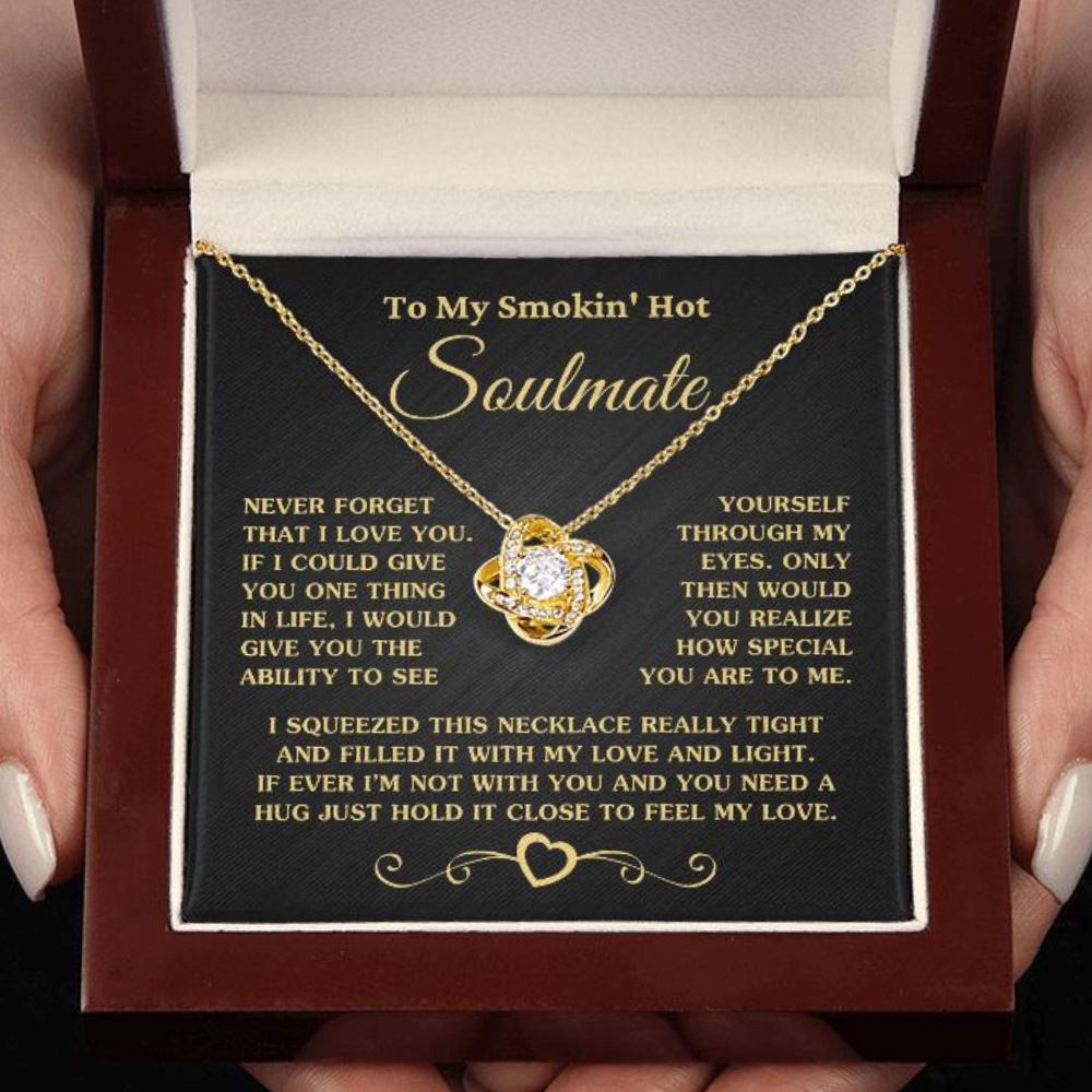 Gift for Soulmate "How Special You Are To Me" Gold Necklace Jewelry 18K Yellow Gold Finish Mahogany Style Luxury Box (w/LED) 