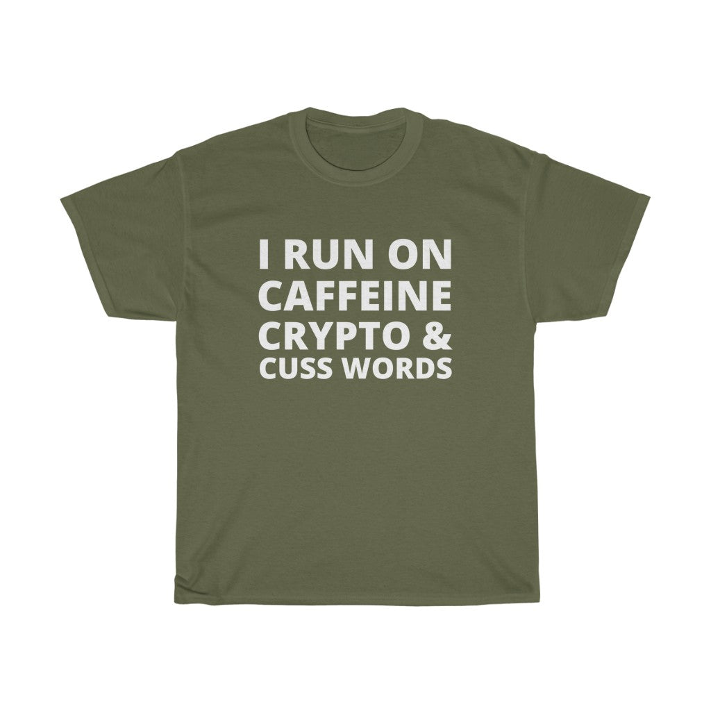 Funny Caffeine and Crypto Shirt T-Shirt Military Green S 
