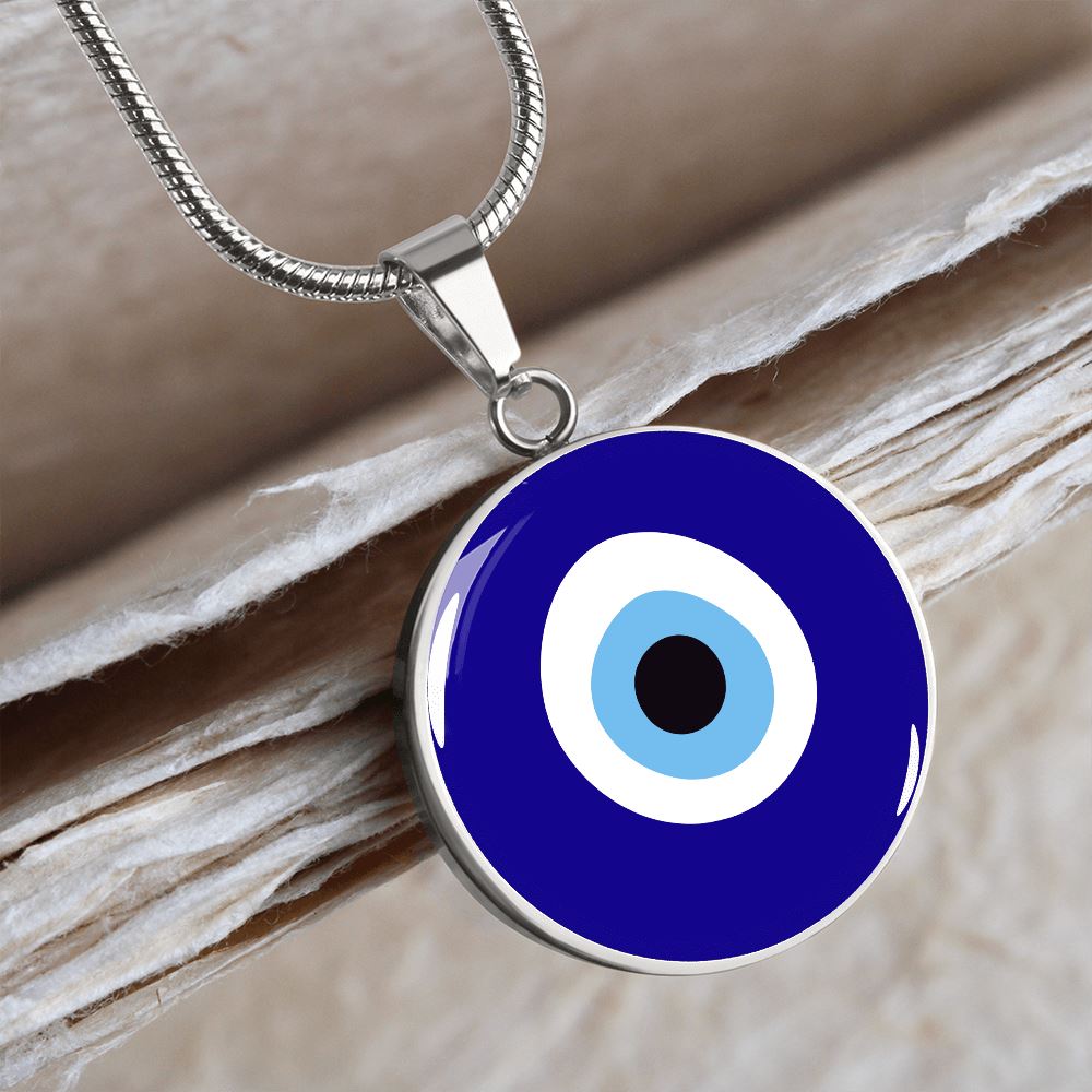 Handcrafted "Evil Eye" Protection Necklace Jewelry Luxury Necklace (Silver) 