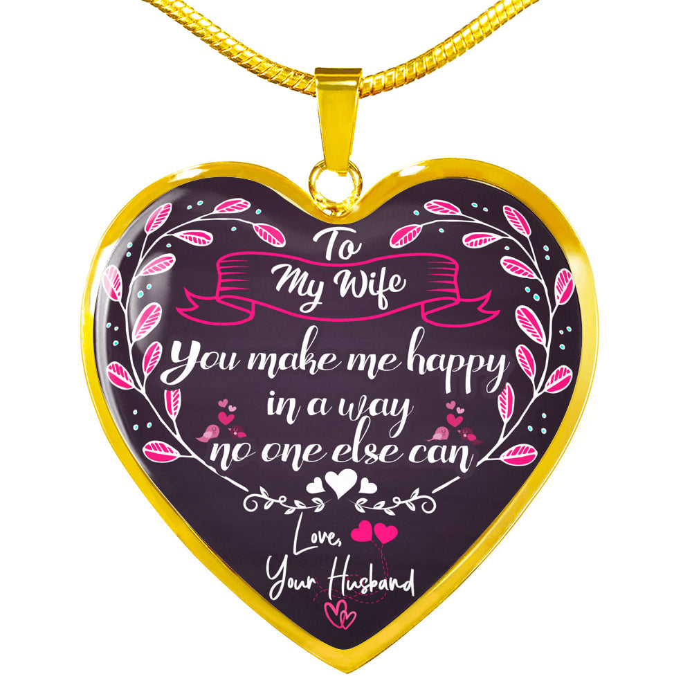 Custom Crafted "To My Wife" Necklace Gift For Wife Jewelry Luxury Necklace (Gold) No 