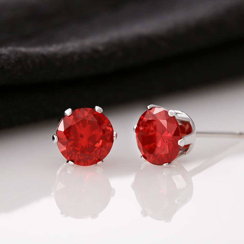 Red Cubic Zirconia Earrings Jewelry 