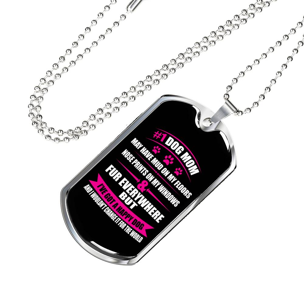 Handcrafted "Number 1 Dog Mom" Dog Lover Necklace Jewelry 