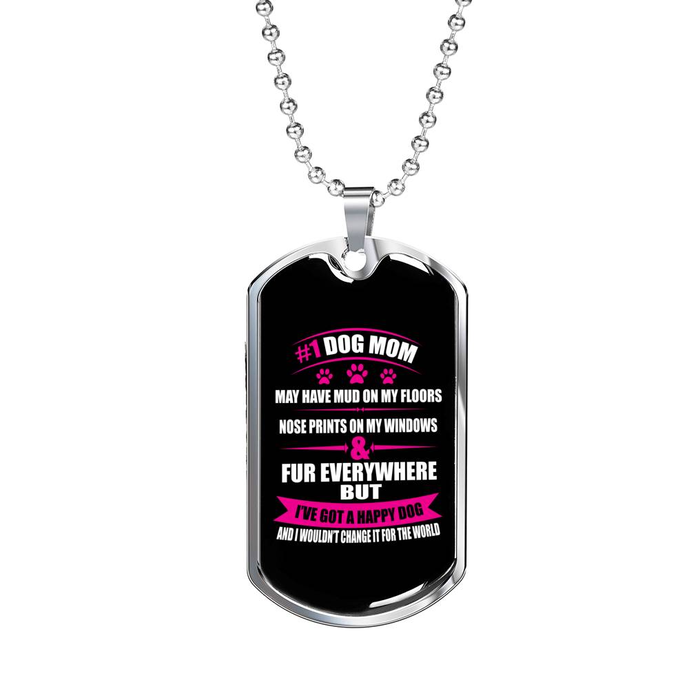 Handcrafted "Number 1 Dog Mom" Dog Lover Necklace Jewelry 