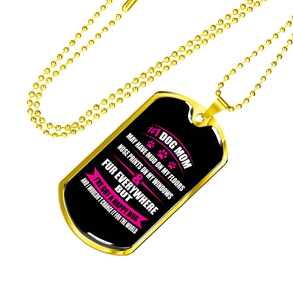 Handcrafted "Number 1 Dog Mom" Dog Lover Necklace Jewelry 
