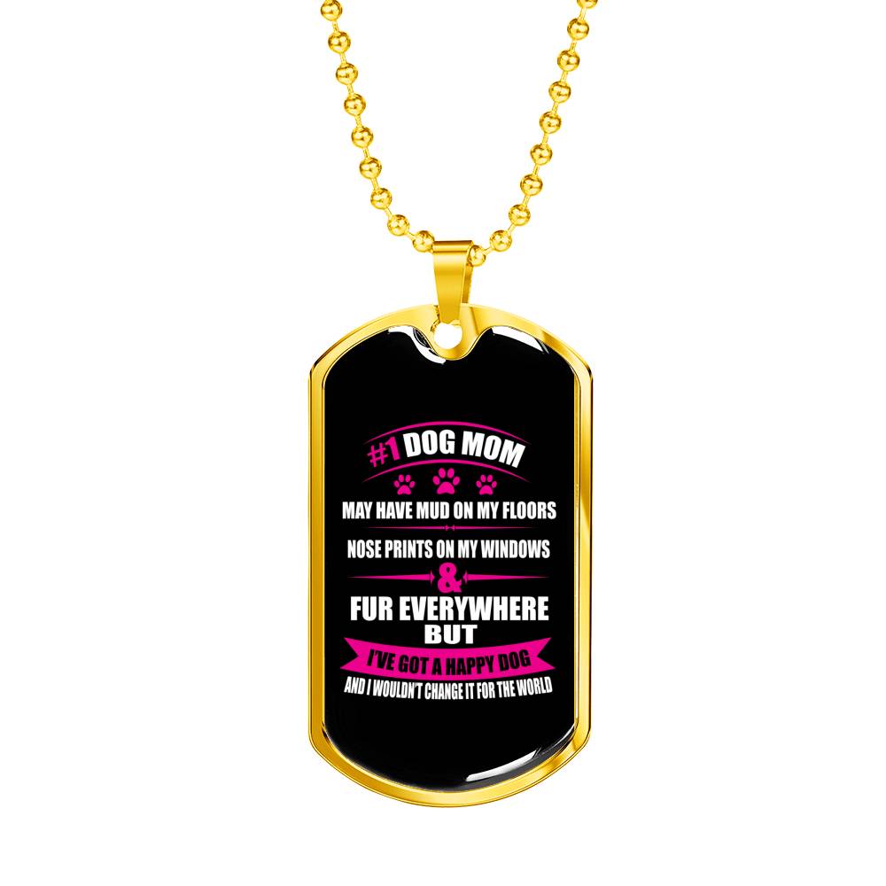 Handcrafted "Number 1 Dog Mom" Dog Lover Necklace Jewelry 